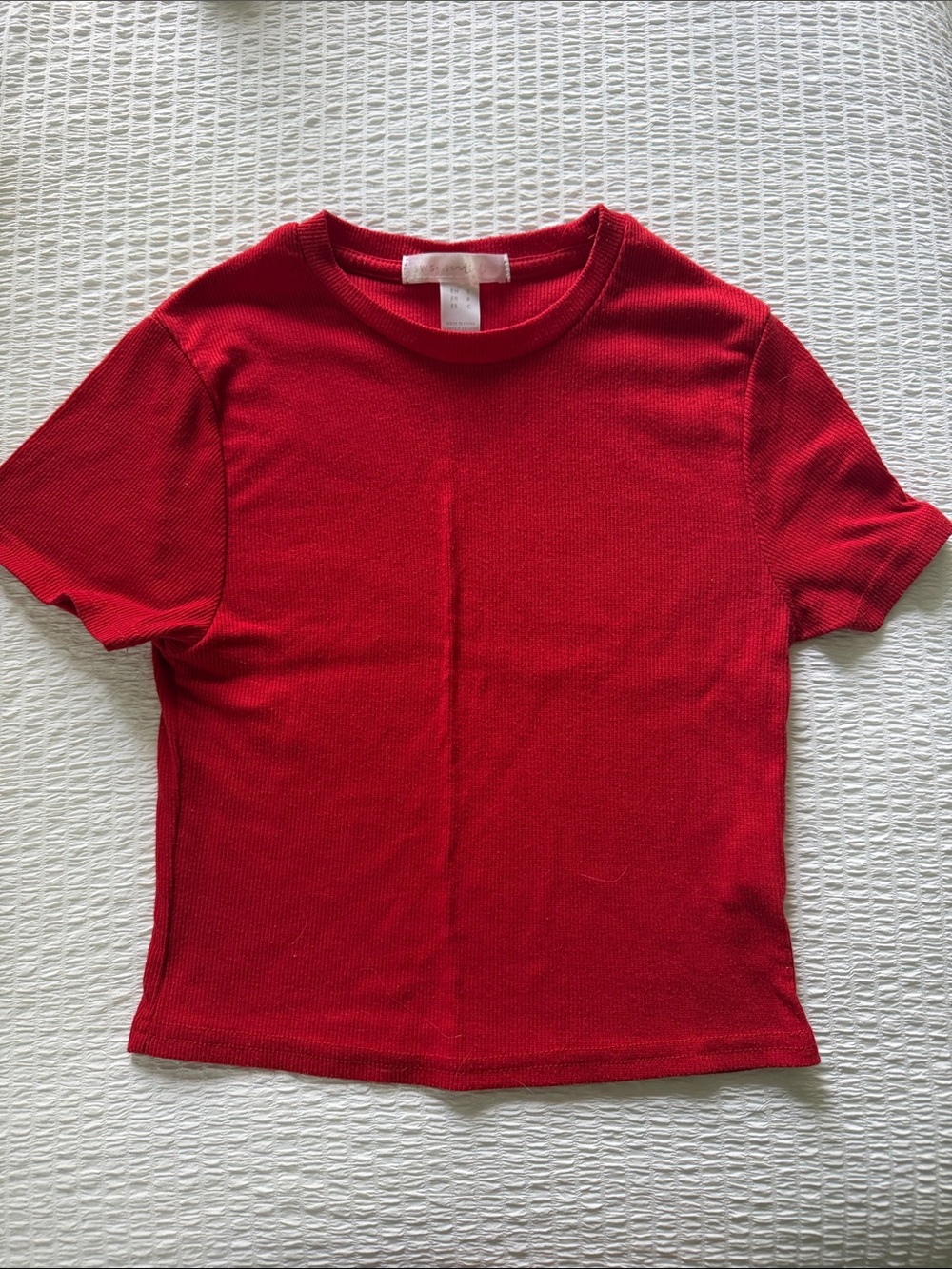 Classic Red Short Sleeve Knit Tee